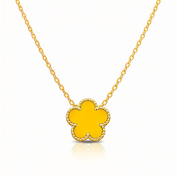 Flower Necklace, 18K Gold Plated Steel