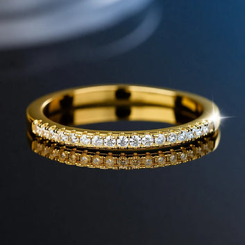 Moissanite Diamond Band for Women, 925 Sterling Silver Ring, Classic Female Single Tail Wedding Jewelry